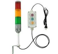 YASONG 3-Tier LED Industrial Andon Stack Tower Light, Sound/Flash Optional,  Self-Locking Switch