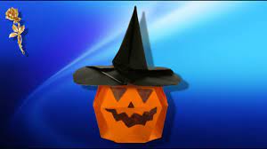 Origami Citrouille D Halloween En Chapeau De Sorciere Youtube