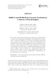 Her soruyu okuyarak kendi̇ durumunuza göre doğru ya da yanliş olup olmadığına karar veriniz. Pdf Mmpi 2 And Mcmi Iii In Forensic Evaluations A Survey Of Psychologists