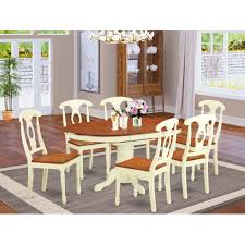 Dining tables, perfect for dining with family or friends. Pc Dining Room Set Oval Dining Table And 6 Wooden Dining Chairs Buttermilk And Cherry Finish Pieces Option On Sale Overstock 10296450