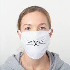 Simple Cute Cartoon Cat Mouth White Cotton Face Mask Zazzle Com Cute Cat Face Mask Diy Mask