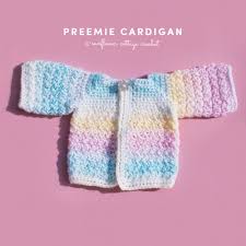 Choose a coordinating solid color in the same gauge for all the edgings and the sweater back. Preemie Cardigan Free Pattern Sunflower Cottage Crochet