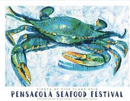 2016 Pensacola Seafood Festival Posters Artist S Prints Signed Festival Posters Blue Crab Painting Art Festival