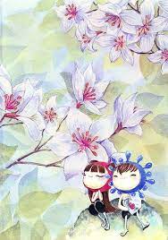 台灣桐花與安心步子 anime art fantasy anime fantasy illustration