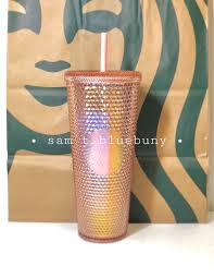 Starbucks CORAL pink studded tumbler CHINA