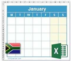 2021 calendar with south africa holidays in excel format. 2021 Excel Calendar With Za Holidays