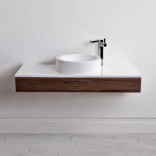 Lusso Stone Edge Slim Drawer Wall Mounted Bathroom Vanity Unit Basin 1200 Bathroom Vanity Units Bathroom Sink Units Wall Mounted Vanity