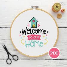 5 out of 5 stars. Needlecraft Easy Cross Stitch Pattern Welcome Beginners Design Instant Download Embroidery Pattern Enameling Craft Supplies Tools Keyforrest Lt