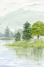 20 Ideen Zum Zeichnen Und Malen Von Baumen In 2020 Watercolor Landscape Paintings Mountain Landscape Painting Tree Painting