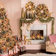 Create A Pretty And Polished Christmas Scene Full Of Gold And Blush Bulbs Ri Rose Gold Christmas Decorations Gold Christmas Decorations Copper Christmas Decor