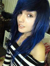 Leda Dark Blue Black Scene Hair Red Scene Hair Dark Teal Hair