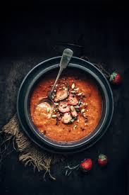 Roasted Red Pepper And Strawberry Soup Sugar Et Al Moody Food Photography Food Inspiration Strawberry Soup