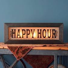 Vintage Style Light Up Happy Hour Sign Home Bar Decor Vintage Style Light Bar Decor