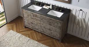 Classically simple with clean lines and an elegant look, this bathroom vanity base only will bring out the best in any bathroom. 60 Rustic Fir Double Sink Bath Vanity With Moon Stone Marble Top Housetie