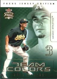 2003 Fleer Focus JE Team Colors #16 Eric Chavez