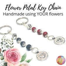 What can be made from funeral flowers. Memorial Flower Keepsake Keychain Funeral Flower Keepsakes Etsy