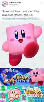 Nintendo of Japan has turned Kirby into cube for April Fools Day: - iFunny  Brazil
