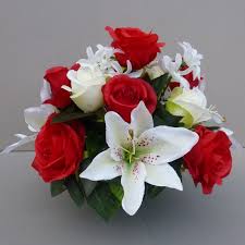 Check spelling or type a new query. Artificial Flower Grave Pot With Red Roses And Ivory Lillies Artificial Flower Studio