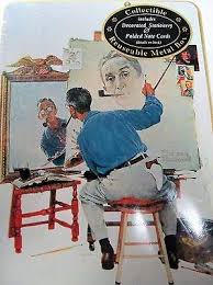 Norman percevel rockwell was an american painter and illustrator. Norman Rockwell Triple Self Portrait Collectible Reusable Metal Box With Stationery Cards Amazon In Home Kitchen