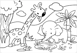More images for mewarnai gajah dan jerapah » Mewarnai Jerapah Coloring And Drawing