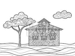 Was sind deine lieblingsfarben und wie sieht dein traumhaus aus? Haus Ausmalbilder Fur Erwachsene Vektor Fototapete Fototapeten Farben Schwarz Weiss Monochrome Myloview De