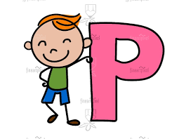 Letter, p, kid, child, girl, alphabet, abc, literacy. Alphabet Kid Cartoon Kid With Letter P Fineartpixel Com