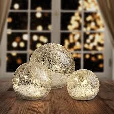 5 lighted mercury glass sphere. Led Glass Ball Lights In Clear Set Of 3 Bed Bath Beyond
