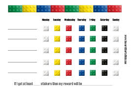 Printable Behavior Chart With Pieces Of Lego Around The