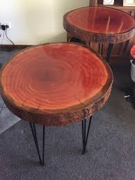 Large logs create excellent opportunities to use this beautiful domestic in. My Mum Made These Two Red Gum Wood Tables First Attempt At Wood Work And Shes Nailed It Wood Crafting Tools Wood Table Red Gums