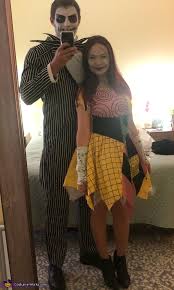The eyes are black mesh i found at my parent's house. Jack Skellington And Sally Nightmare Before Christmas Costume Diy Costumes Under 45