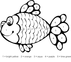 Color By Number Preschool Fish Coloring Page Rainbow Fish Coloring Page Coloring Pages