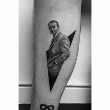 Did sean connery really have tattoos? Dotwork Style Sean Connery As James Bond Tattoo On The