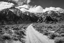 Black And White Landscape Photo Of A Dirt Road In The Sierra Etsy In 2021 Mountain Landscape Photography Black And White Landscape Landscape Photos