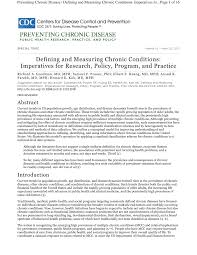Pdf Defining And Measuring Chronic Conditions Imperatives For Research Policy Program And Practice