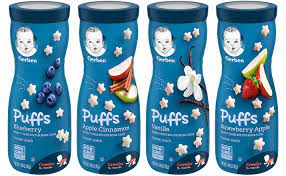 Gerber graduates puffs cereal snack have 2 . Buy Gerber Graduates Puffs Cereal Snack Variety Blueberry Apple Cinnamon Vanilla Strawberry Apple 1 48 Oz Pack 4 Online In Hungary B07cwwwby8