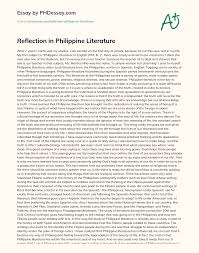 It is the first filipino website to publish and offer complete daily tagalog mass readings online. Reflection In Philippine Literature Phdessay Com