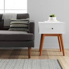 Amherst Mid Century Modern Two Tone Side Table White Brown Project 62 White Side Tables Mid Century Modern Side Table Modern Side Table