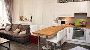 salon et cuisine ouverte amenagement petit salon salle a manger petit espace amenagement cuisine ouverte