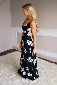 Black N White Flower Maxi Dress Black Floral Maxi Dress Backless Maxi Dresses Floral Maxi Dress