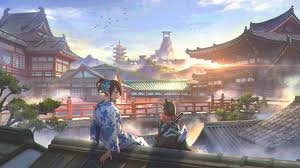 アットゲームズ anime kimono japanese outfits image boards brown eyes long hair styles manga the originals wallpaper artwork. Wallpaper Anime Girls Dog Houses Japan Kimono 1920x1080 Artarek 1531669 Hd Wallpapers Wallhere