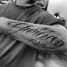 50 Last Name Tattoos For Men Honorable Ink Ideas Name Tattoos Last Name Tattoos Forearm Name Tattoos
