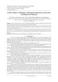 Lgbt rights are absent in malaysia. Pdf Lgbt Nature Or Ideology Sharing The Experience Of A Former Practitioner In Malaysia