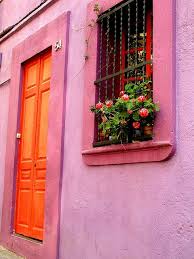 Home Garden Portes Dentrees Multicolores Et Fleuries 2 Porte Orange Maisons Roses Porte Fenetre