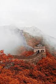 Great wall of china travel, stormy sky clouds. Fall At The Great Wall Great Wall Of China Beautiful Places Wonders Of The World