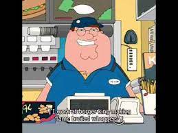 Peter Griffin Would You Like An Apple Pie With That Ft Burger King Youtube