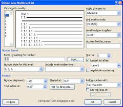 Cara Membuat Daftar Multilevel Di Word Computer 1001