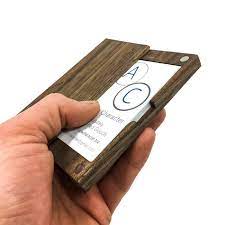 Design your own metal business card case uk & combine style with professionalism. Wood Business Card Case Antique Character