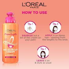 Our no haircut cream leave in treatment helps seal split ends so you can save that last inch. L Oreal Paris Dream Lengths No Haircut Cream Buy L Oreal Paris Dream Lengths No Haircut Cream Online At Best Price In India Nykaa