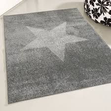 Gut erhaltener teppich für kinderzimmer oder ähnliches. Kurzflor Teppichlaufer Grau Stern Motiv My1710 80x150 Cm