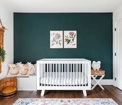Nursery With Green Accent Wall In 2020 Green Baby Room Green Accent Walls Green Nursery Boy